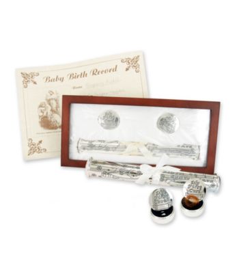 Stephan Baby Birth Certificate Holder Set - Silver