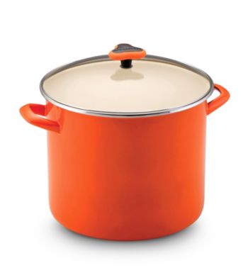 Rachael Ray® Orange Enamel 12-qt. Stockpot with Glass Lid
