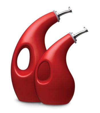 Rachael Ray® Red Stoneware 2 Piece Set: EVOO & Vinegar