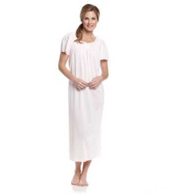Miss Elaine® Long Embroidered Tricot Nightgown