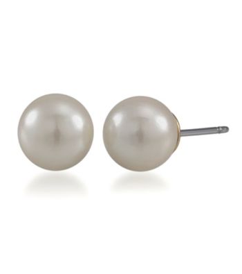 Carolee® 8MM White Simulated Pearl Stud Earrings