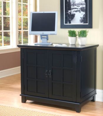 Home Styles® Prairie Compact Computer Cabinet - Black