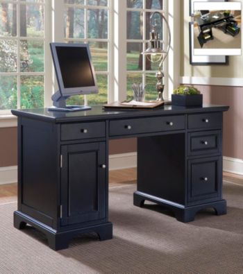 Home Styles® Birmingham Pedestal Desk - Black