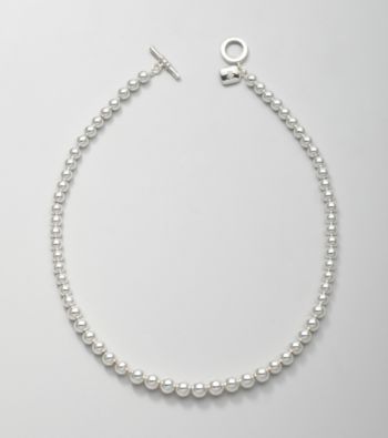 Lauren Ralph Lauren Silvertone Graduated Beaded Necklace