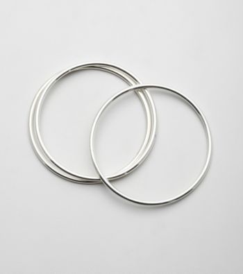 Lauren Ralph Lauren Set of Three Silvertone Bangle Bracelets