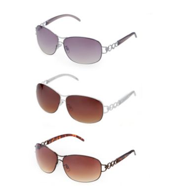 Steve Madden Deco Metal Rectangle Sunglasses