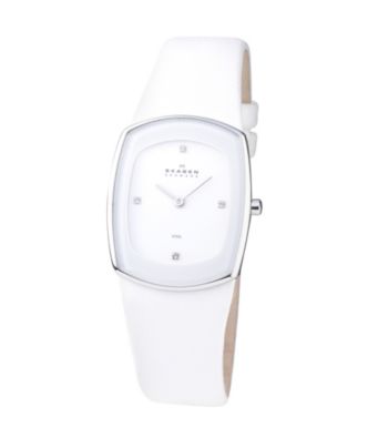 Skagen Denmark Women's White Leather Watch