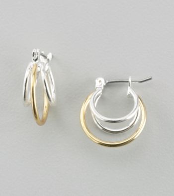 Napier® Two Tone Orbital Hoop Earrings
