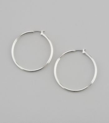 Napier® Large Silvertone Hoop Earrings