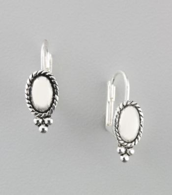 Napier® Small Antique Silvertone Oval Drop Earrings