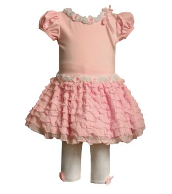 Bonnie Jean® Baby Girls' Ruffle Knit Legging Set - Pink
