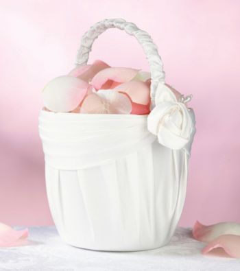 Lillian Rose® Cream Rose Flower Girl Basket