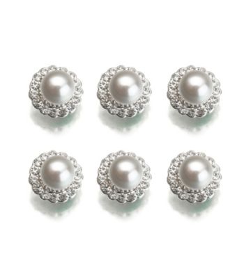 Lillian Rose® Set of 6 Pearl & Rhinestone Flower Picks