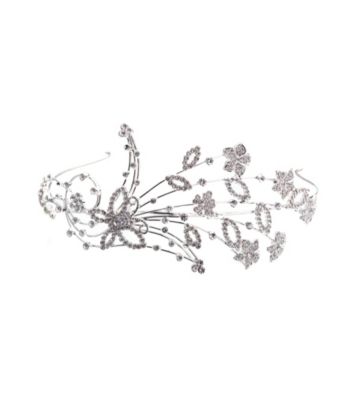 Lillian Rose Floral Rhinestone Tiara