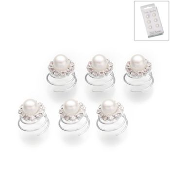 Lillian Rose® Set of 6 Pearl & Rhinestone Hair Twist Accessories