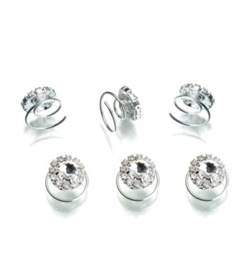 Lillian Rose® Set of 6 Rhinestone Hair Twist Accessories