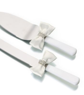 Lillian Rose® Cream Rhinestone Knife & Server Set
