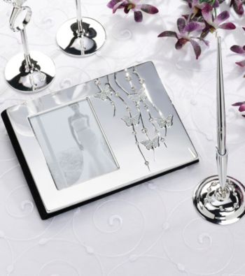 Lillian Rose® Silver Butterfly Pen Stand