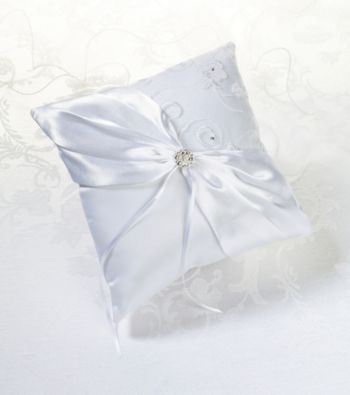 Lillian Rose® White Lace & Flower Ring Bearer Pillow