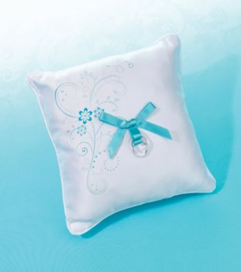 Lillian Rose® White Satin Ring Bearer Pillow with Floral Accents