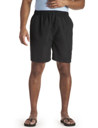 Harbor Bay® Men's Big & Tall Solid Swim Trunks - Black