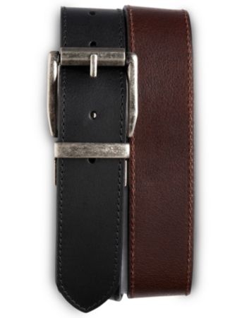 Harbor Bay Men's Big & Tall Reversible Leather Jeans Belt - Black/Brown Men's