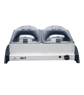 Deni Dual Buffet Server and Warming Tray with Metal Lids