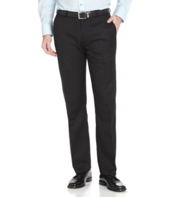 Calvin Klein Men's Straight Fit Dress Pants - Black