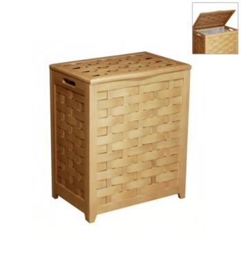 Oceanstar Rectangular Natural Veneer Laundry Hamper