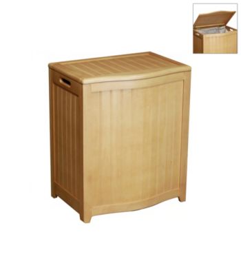 Oceanstar Bowed-Front Natural Laundry Hamper