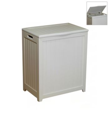 Oceanstar Rectangular White Laundry Hamper