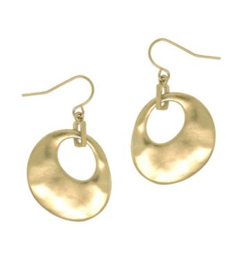 Kenneth Cole® Hammered Drop Earrings - Goldtone