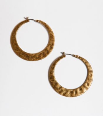 Lucky Brand ® Hammered Metal Hoop Earrings - Goldtone