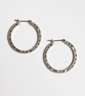 Lucky Brand® Small Hammered Metal Hoop Earrings - Silvertone