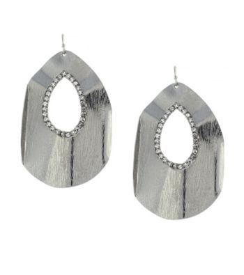 Jessica Simpson Silvertone Ruffle Earrings
