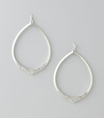 Jessica Simpson Open Hoop Crystal Earrings