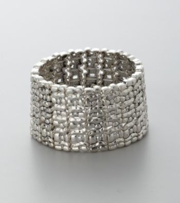 Jessica Simpson Satin Silver Stretch Bracelet - Silver