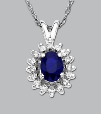 .25 ct. t.w. Diamond and Sapphire Pendant in 10K White Gold