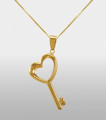 Sterling Silver and 14K Auragento® Key Pendant