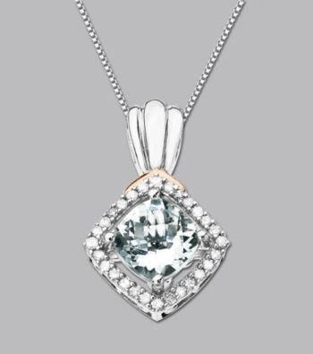 Aquamarine and Diamond Pendant
