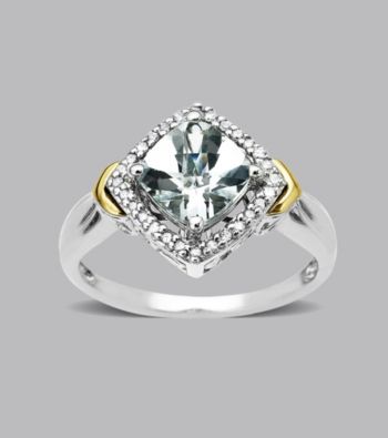 Aquamarine and Diamond Ring