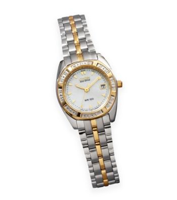 Citizen® Ladies' Mother Of Pearl and Diamond Accented Stainless Steel Watch