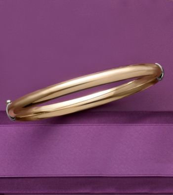 Sterling Silver and 14K Gold Auragento Polished Bangle Bracelet