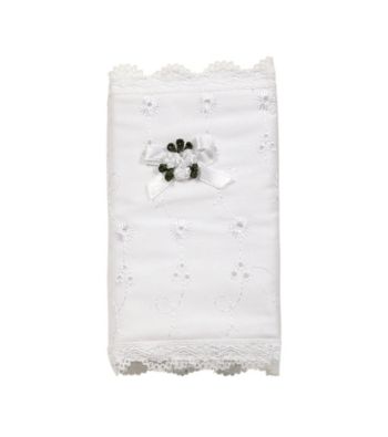 Elegant Baby® White Bible Cover with Lace Trim