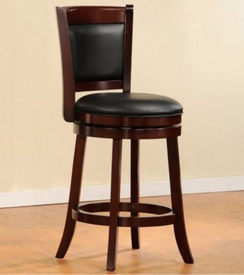 Home Interior 360° Swivel Pub Chair with Padded Back - Cherry