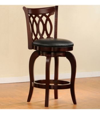 Home Interior 360° Swivel Pub Chair with Scroll Back - Cherry