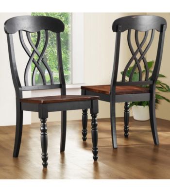 Home Interior 2-pc. Country Style Dining Chair Set - Black
