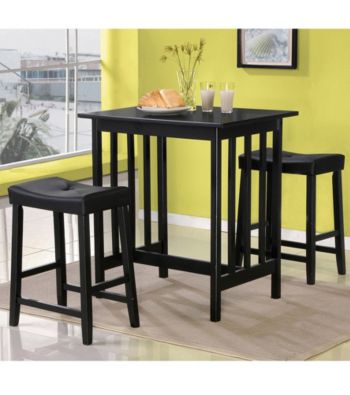 Home Interior 3-pc. Black Counter-Height Wood Dining Set
