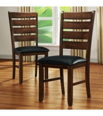 Home Interior 2-pc. Bicast Faux Leather Seat Side Chair Set - Dark Oak