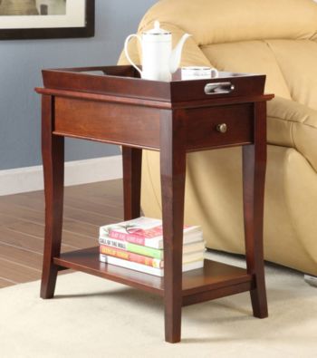 Home Interior Tulsa Tray-Top End Table - Cherry